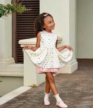 Love & Grow Candy Land Tunic / Dress Size 3T VGUC Dainty Lace and Hearts